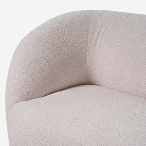 Capri White Bouclé Curved Sectional Sofa (101")