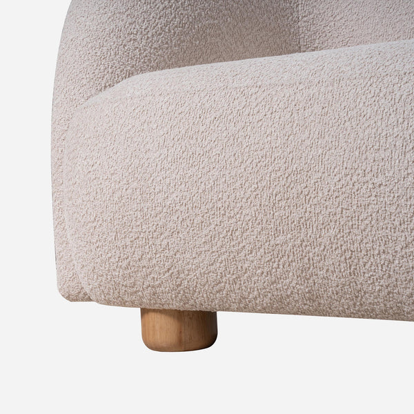 Capri White Bouclé Curved Sectional Sofa (101")