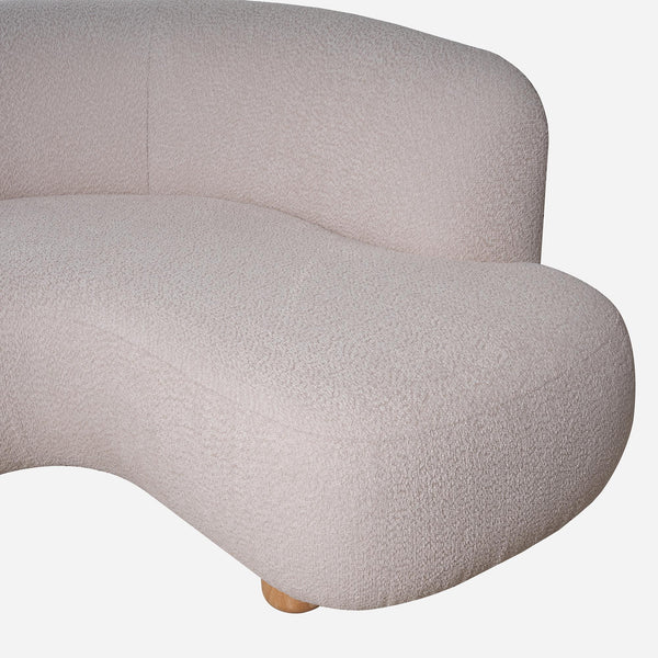 Capri White Bouclé Curved Sectional Sofa (101")