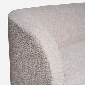 Capri White Bouclé Curved Sectional Sofa (101")