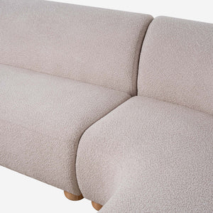Capri White Bouclé Curved Sectional Sofa (101")