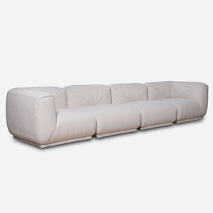 Eden White Chenille Modular Sectional Sofa (146")
