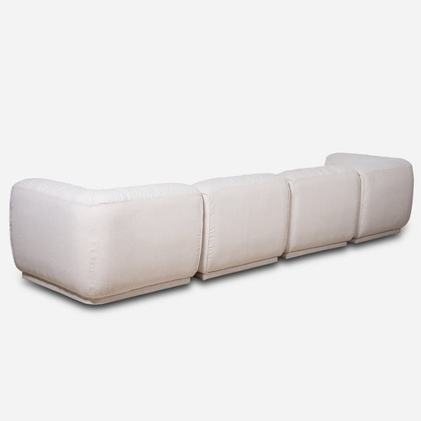 Eden White Chenille Modular Sectional Sofa (146")