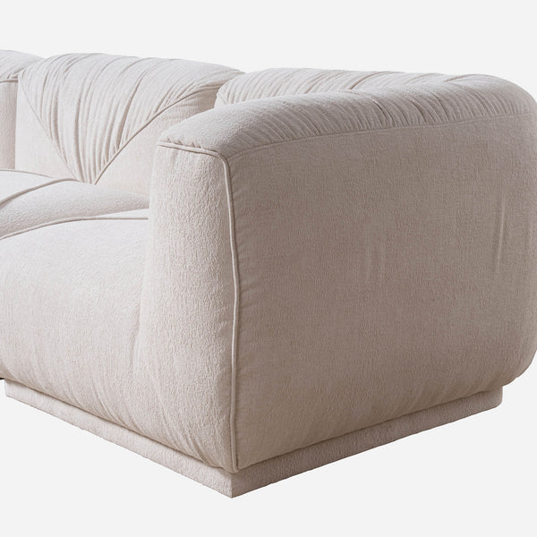 Eden White Chenille Modular Sectional Sofa (146")