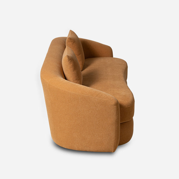 Verona Orange Chenille Curved Sofa (77")