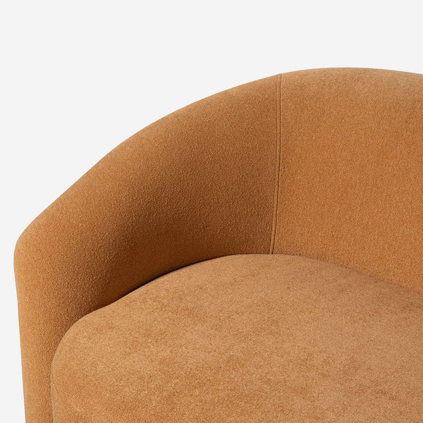 Verona Orange Chenille Curved Sofa (77")