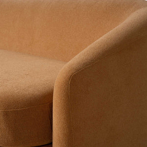 Verona Orange Chenille Curved Sofa (77")
