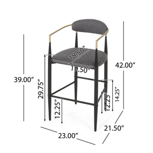 Iron Frame Bar & Counter Stools (Set of 2)