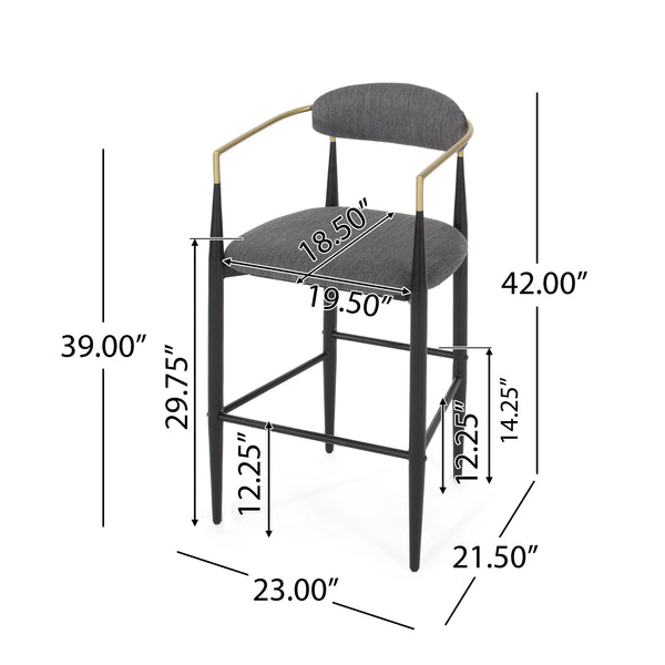 Iron Frame Bar & Counter Stools (Set of 2)
