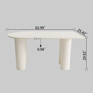 Modern Irregular Dining Table (63'')