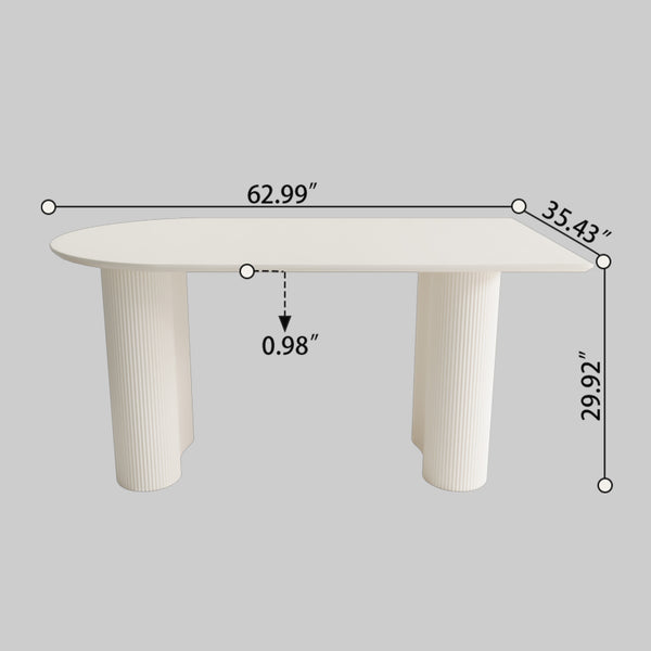 Modern Irregular Dining Table (63'')