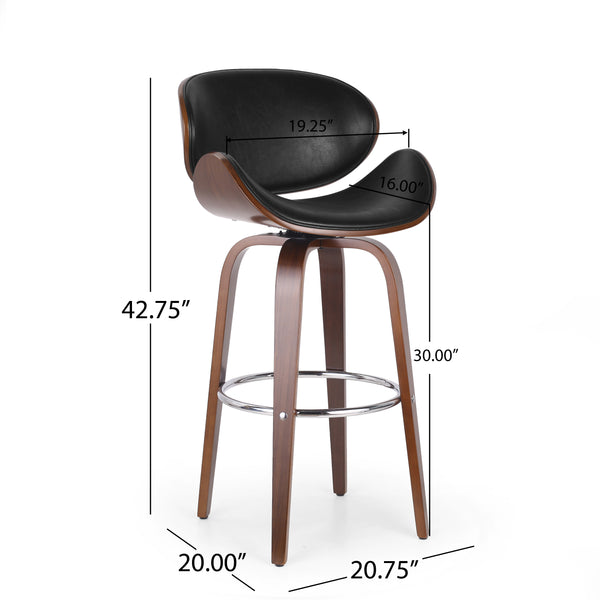 Modern Wood Bar & Counter Stools (Set of 2)