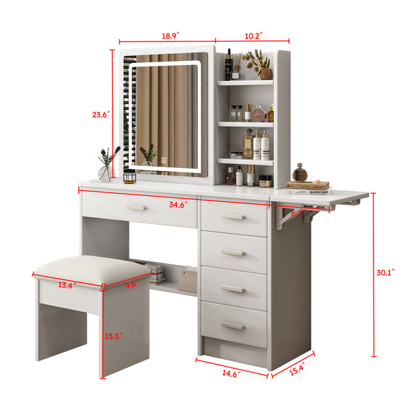 Modern Lighted Makeup Vanity Set (56'')