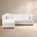 Lyra White Bouclé Channel Sofa (90")