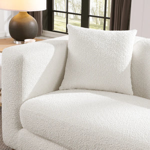 Lyra White Bouclé Channel Sofa (90")