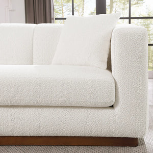 Lyra White Bouclé Channel Sofa (90")