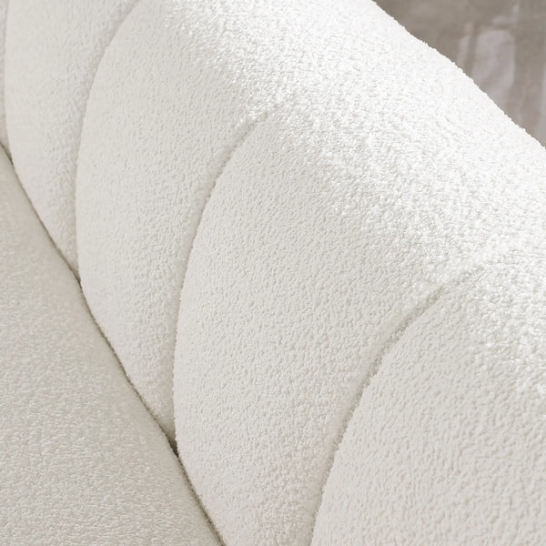 Lyra White Bouclé Channel Sofa (90")
