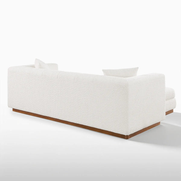 Lyra White Bouclé Channel Sofa (90")