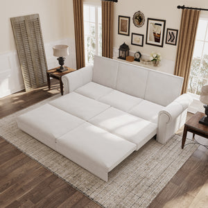Convertible Velvet Sleeper Sofa (93'')