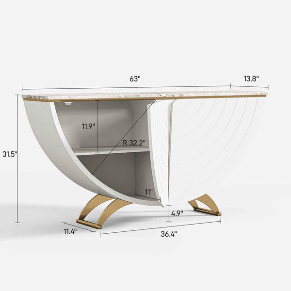 Marble Top Console Table (62'')