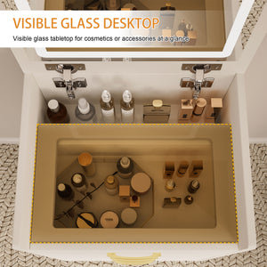 3-in-1 Corner Makeup Vanity (19'')