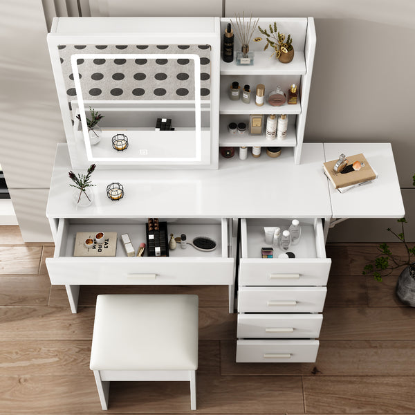 Modern Lighted Makeup Vanity Set (56'')