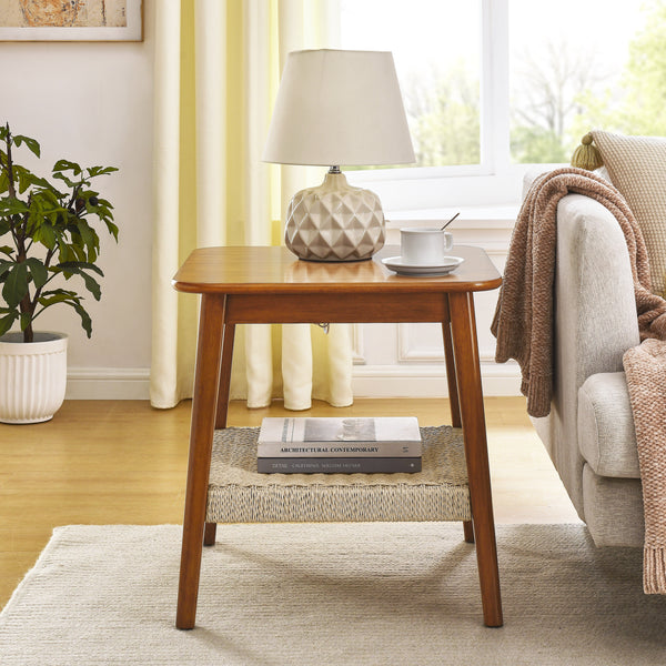 Mid-Century Storage Side Table (23'')