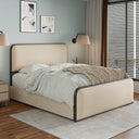 Curved Upholstered Headboard Bed (84'')