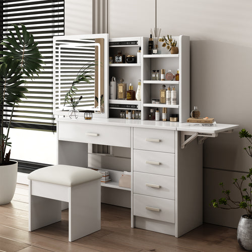 Modern Lighted Makeup Vanity Set (56'')