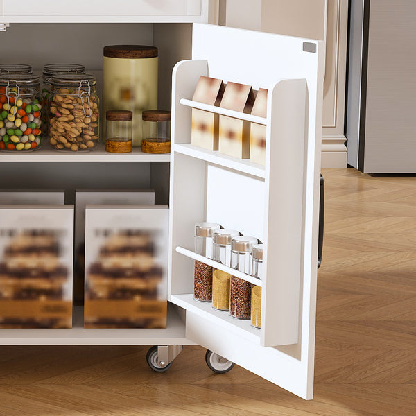 Extendable Kitchen Island on Wheels (75'')