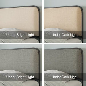 Curved Upholstered Headboard Bed (84'')