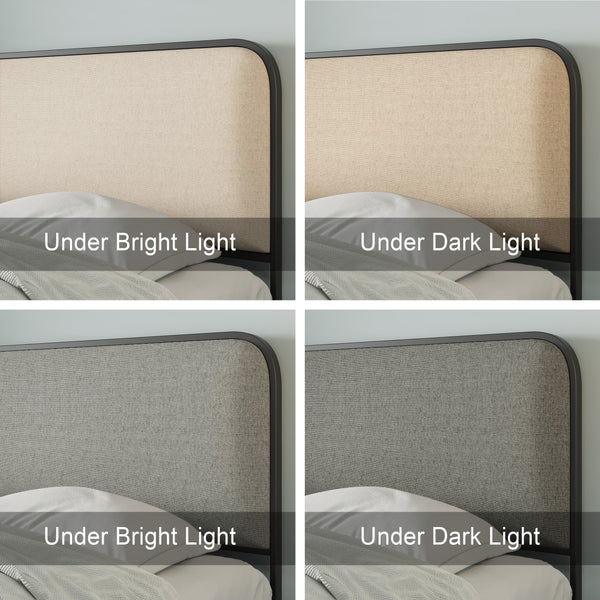 Curved Upholstered Headboard Bed (84'')