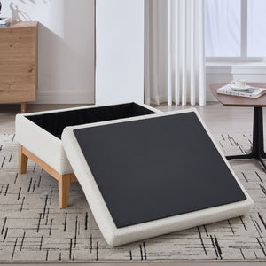 Wood Base Storage Ottoman (33'')