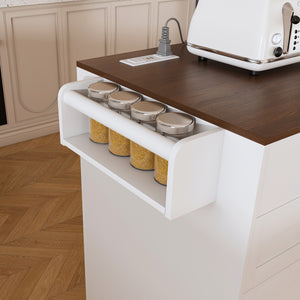 Extendable Kitchen Island on Wheels (75'')