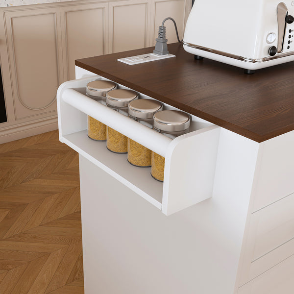 Extendable Kitchen Island on Wheels (75'')