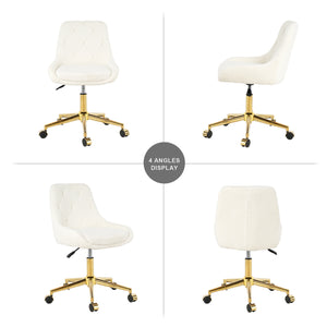 Modern Upholstered Dining Chair with Wheels