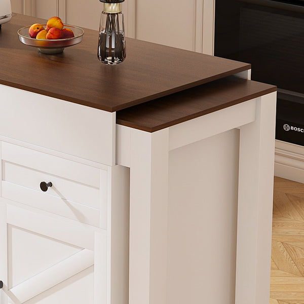 Extendable Kitchen Island on Wheels (75'')