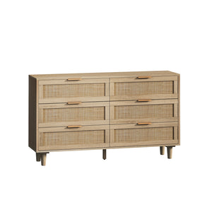 6-Drawers Rattan Dresser (51'')