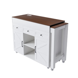 Extendable Kitchen Island on Wheels (75'')