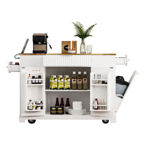 Fluted Storage Kitchen Island (48'')