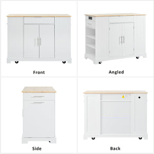 Fluted Storage Kitchen Island (48'')