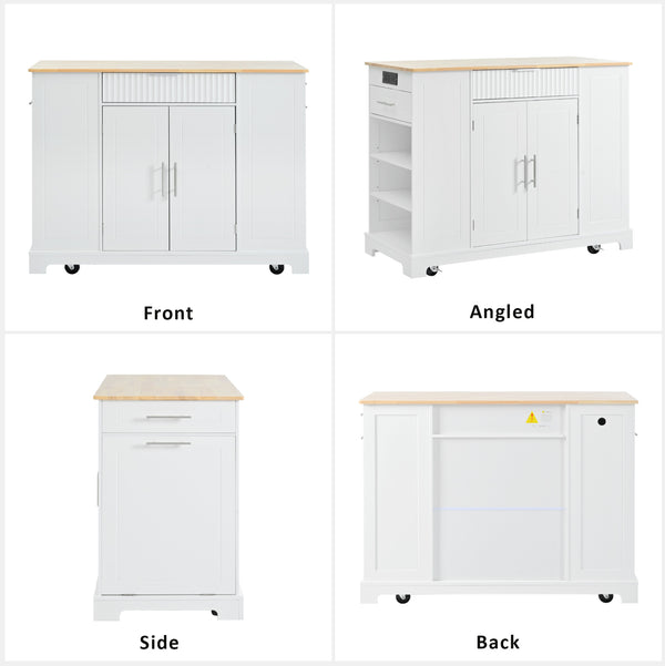 Fluted Storage Kitchen Island (48'')