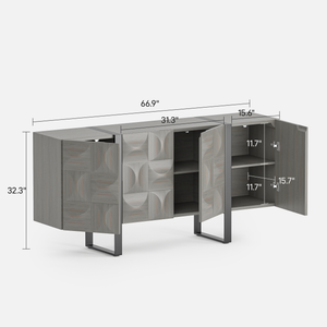 Antique 4-Door Sideboard (67'')