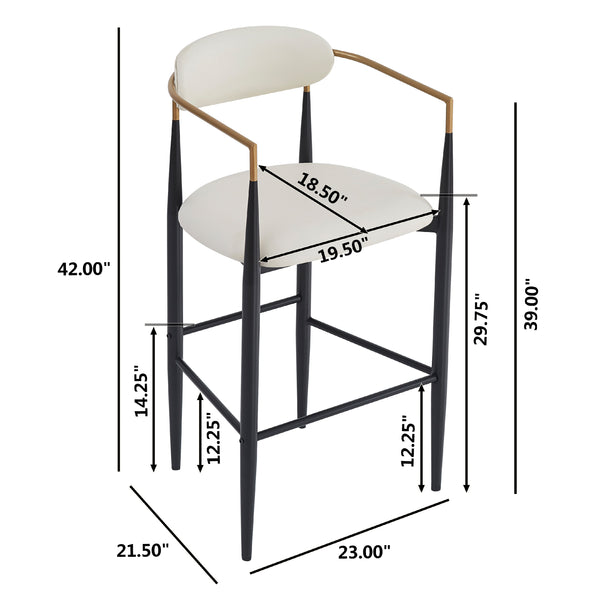 Iron Frame Bar & Counter Stools (Set of 2)