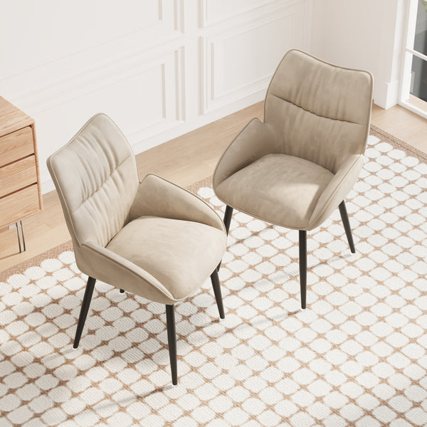 Velvet Upholstered Dining Chairs (Set of 2)