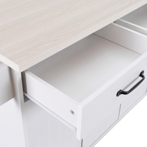 Multifunctional Rolling Kitchen Island (51'')