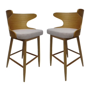 Rubberwood Bar & Counter Stools (Set of 2)