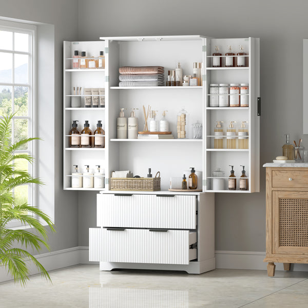Modern Fluted Buffet Cabinet (71'')