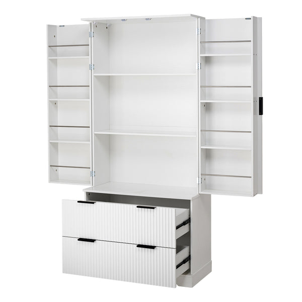 Modern Fluted Buffet Cabinet (71'')
