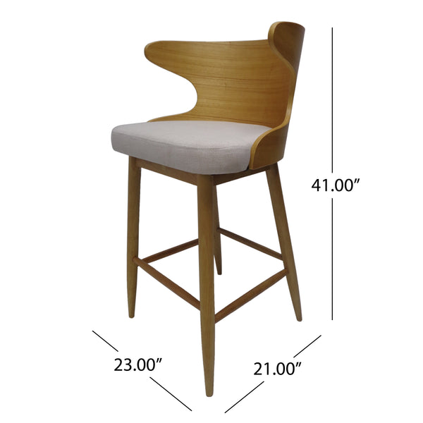 Rubberwood Bar & Counter Stools (Set of 2)